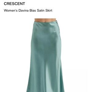 Crescent Satin Maxi Skirt - Teal